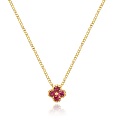 Four Leaf Ruby Gemstone Neckless